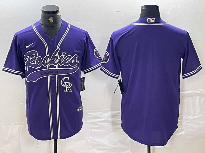 Men Colorado Rockies Blank Purple Joint name Nike 2024 MLB Jersey style 2